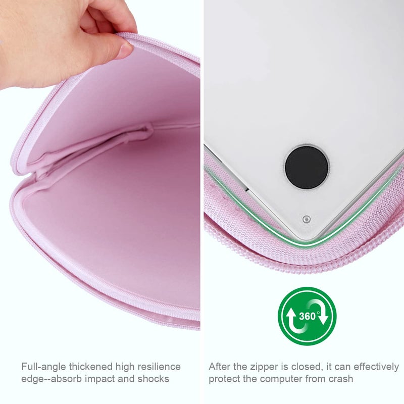 Arvok 11 11.6 12 Inch Laptop Sleeve Case for MacBook Air 12, Water-Resistant Neoprene Notebook Computer Tablet Sleeve, Carrying Bag Cover for Chromebook/HP/Dell/Lenovo/Asus/Acer, Pink - Image 3